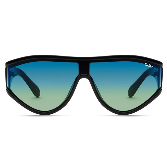 QUAY oversized black/blue sunglasses - Picture 2 of 5